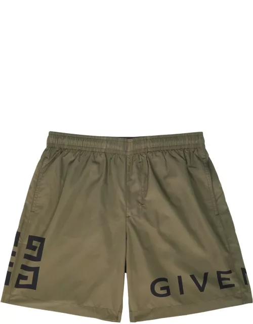 Givenchy Logo-print Shell Swim Shorts - Green
