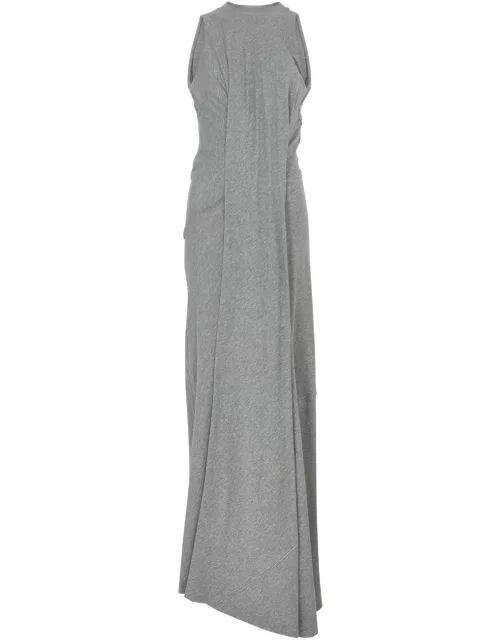 Victoria Beckham Draped Cotton-jersey Maxi Dress - Grey - 6 (UK6 / XS)