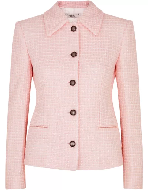 Alessandra Rich Sequin-embellished Tweed Jacket - Light Pink - 42 (UK10 / S)