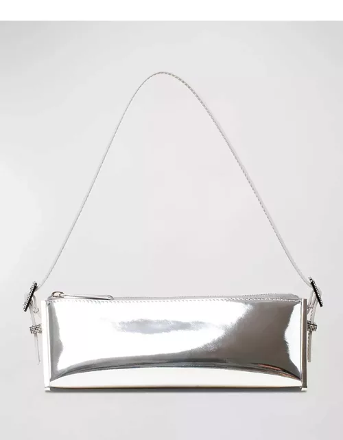 Joy Zip Metallic Leather Shoulder Bag