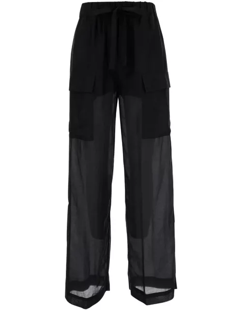 SEMICOUTURE Black Trousers With Pockets In Cotton And Silk Woman
