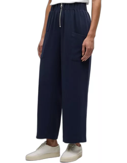 Augustine Crepe Cropped Wide-Leg Pant