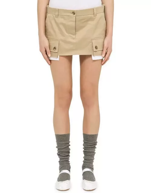 Miu Miu Mini Skirt Multipocket Beige