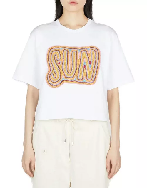 SportMax Crochet-embroidered Cropped T-shirt