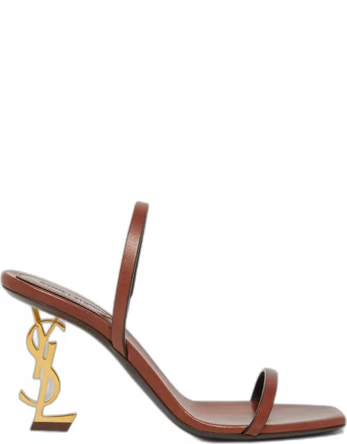 Opyum Leather YSL-Heel Slide Sandal