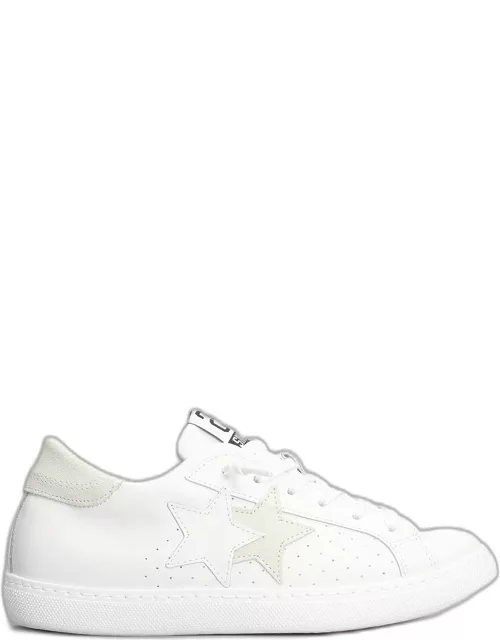2Star One Star Sneakers In White Suede And Leather