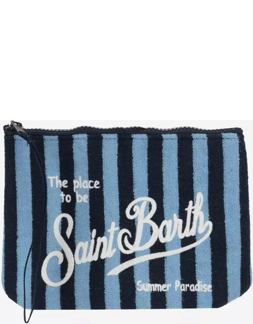MC2 Saint Barth Fabric Clutch Bag With Striped Pattern