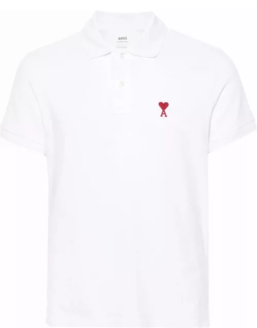 Ami Alexandre Mattiussi White Organic Cotton Polo Shirt