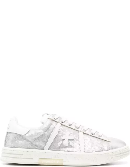 Premiata Silver Leather Russell Sneaker
