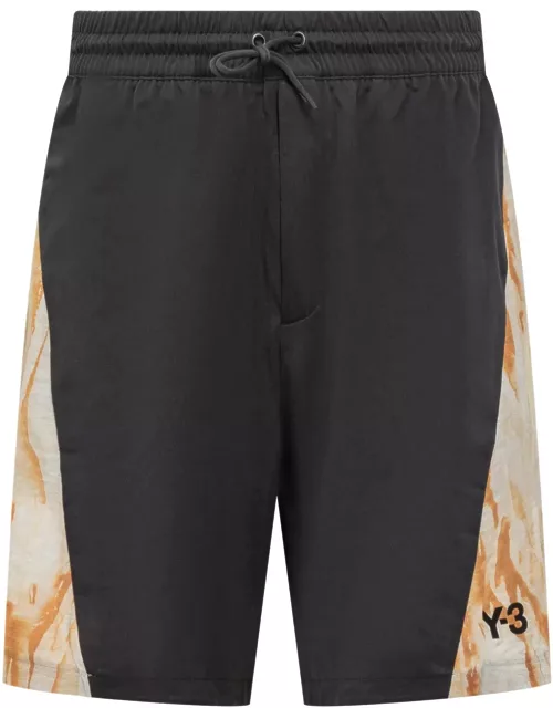 Y-3 Shorts With Rust Dye Print