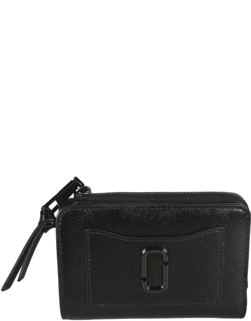 Marc Jacobs The Mini Compact Wallet In Black Leather