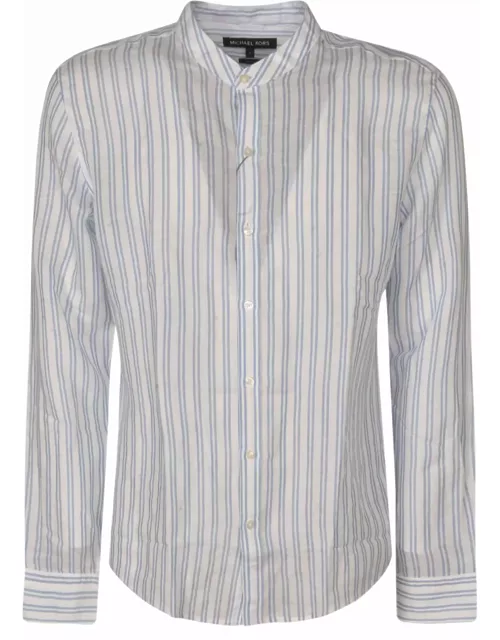 Michael Kors Band Collar Striped Shirt