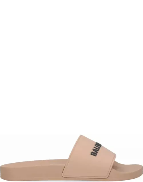 Balenciaga Slide Sandals With Logo In Rubber Man
