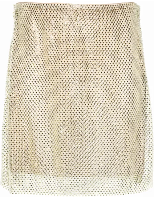 Philosophy di Lorenzo Serafini Gold All-over Crystal Embellishment Skirt