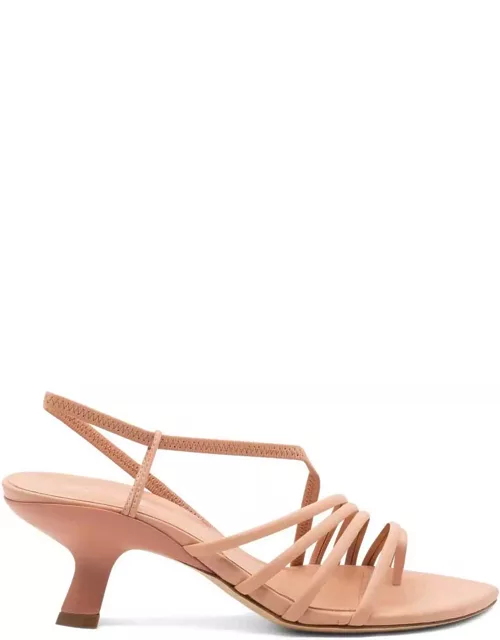 Vic Matié Slash Sandals In Soft Pink Nappa