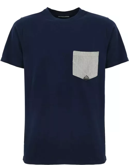 Roy Rogers Blue Cotton T-shirt With Pocket