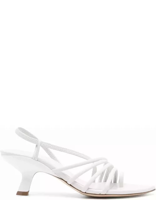 Vic Matié Slash Sandals In Soft White Nappa