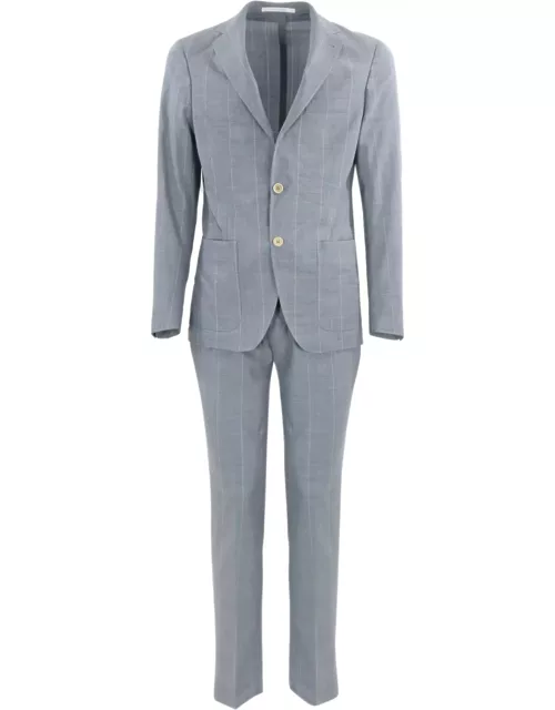 Eleventy Single-breasted Light Blue Pinstripe Suit