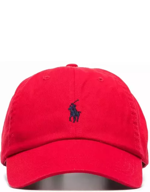 Ralph Lauren Red Baseball Hat With Blue Pony