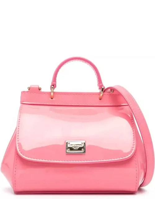 Dolce & Gabbana Mini Sicily Bag In Pink Patent Leather
