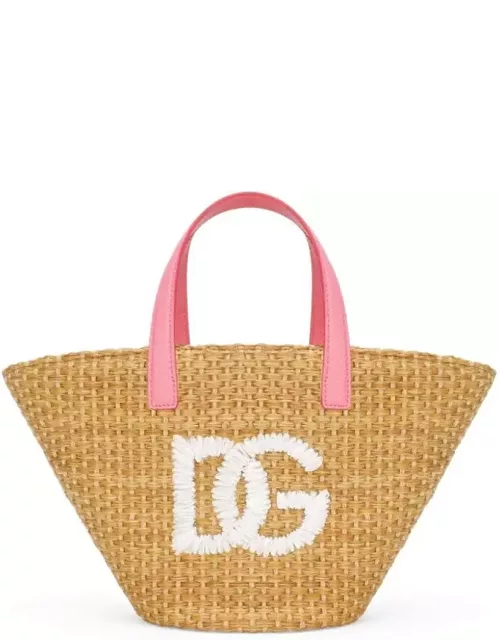 Dolce & Gabbana Straw Bag With Logo