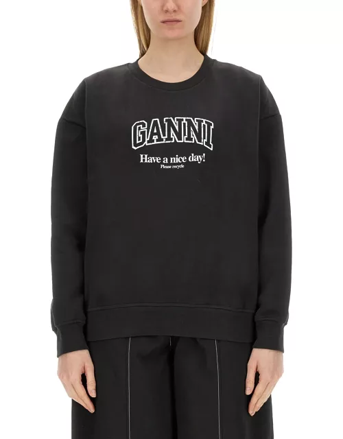 ganni sweatshirt with logo