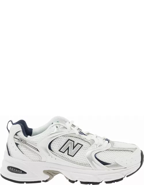 New Balance 530 White And Blue Low Top Sneakers With Logo Patch In Tech Fabric Woman
