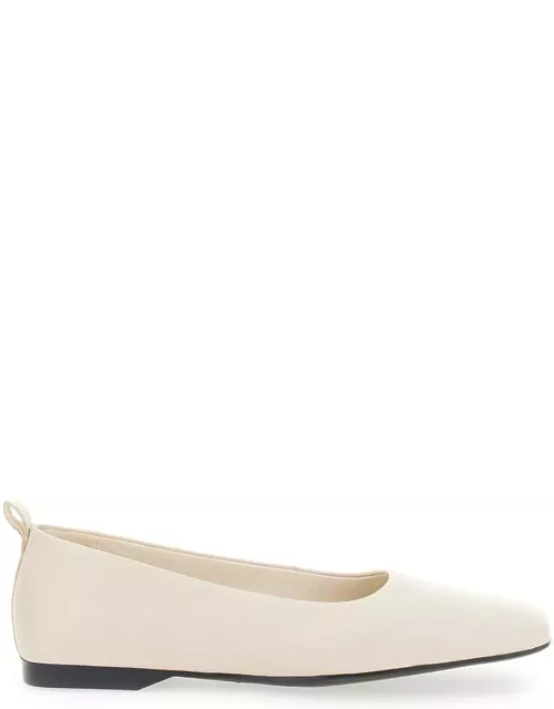 Vagabond delia Off-white Ballet Flats With Squared Toe In Leather Woman