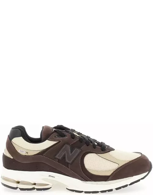 New Balance 2002 Brown And Beige Low Top Sneakers With Logo Detail In Suede And Fabric Man