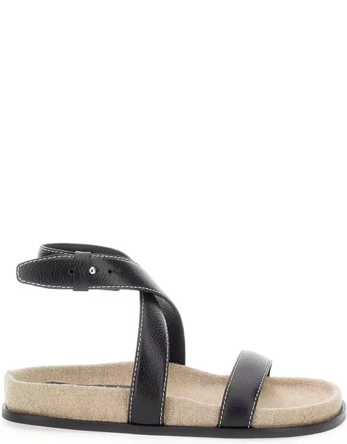 Totême the Chunky Black Sandals With Straps In Leather Woman