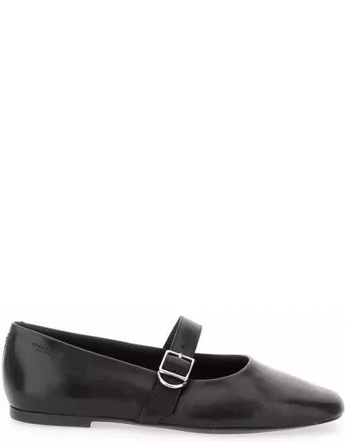 Vagabond jolin Black Ballet Flats With Strap In Smooth Leather Woman