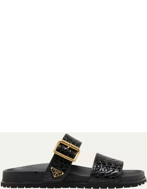 Croco Buckle Dual-Band Comfort Sandal