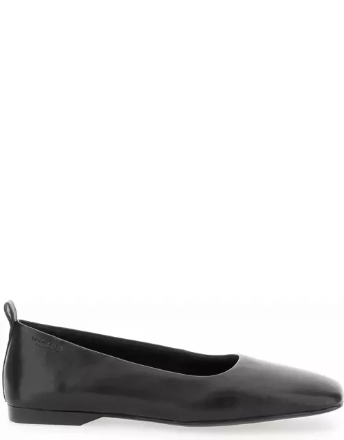 Vagabond delia Black Ballet Flats With Squared Toe In Leather Woman