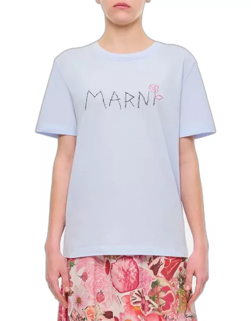 Marni Logo T-shirt Sky blue