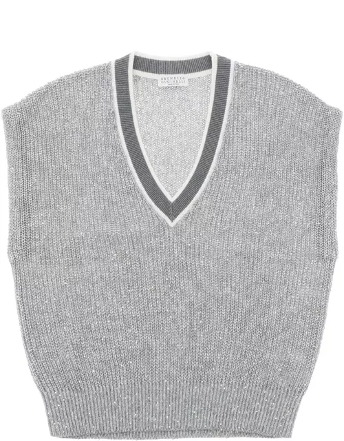 BRUNELLO CUCINELLI Linen knit top for women