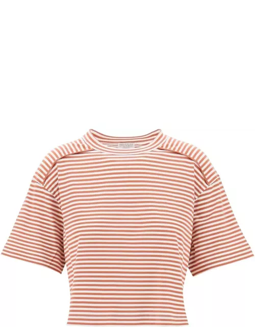 BRUNELLO CUCINELLI striped boxy t-shirt