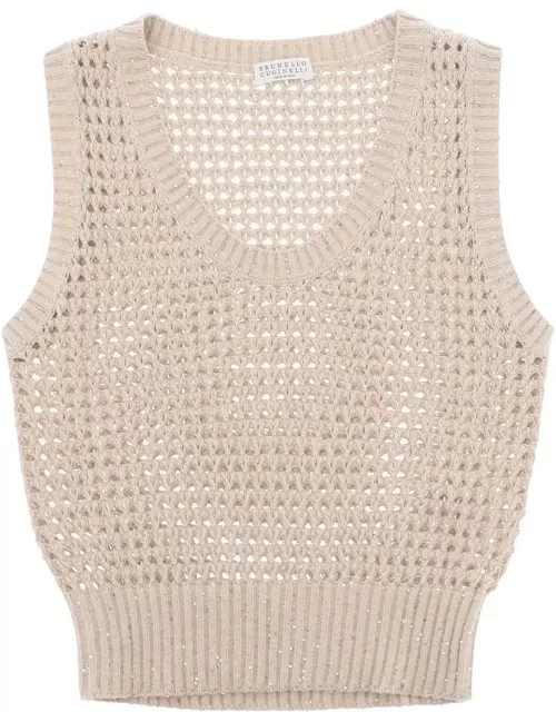 BRUNELLO CUCINELLI knit top with sparkling detail