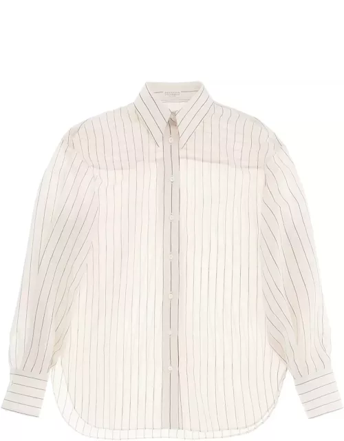 BRUNELLO CUCINELLI Lightweight Sparkling Stripe Shirt