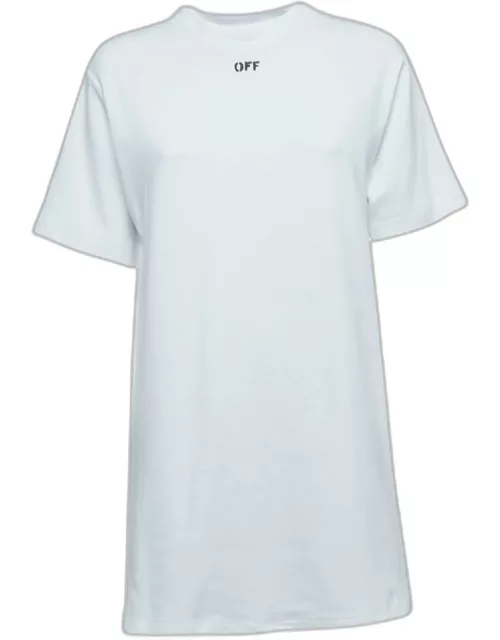 Off-White White Jersey Cotton T-Shirt Dress
