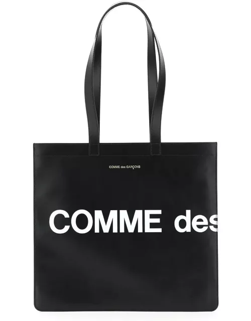 Comme des Garçons Wallet Leather Tote Bag With Logo