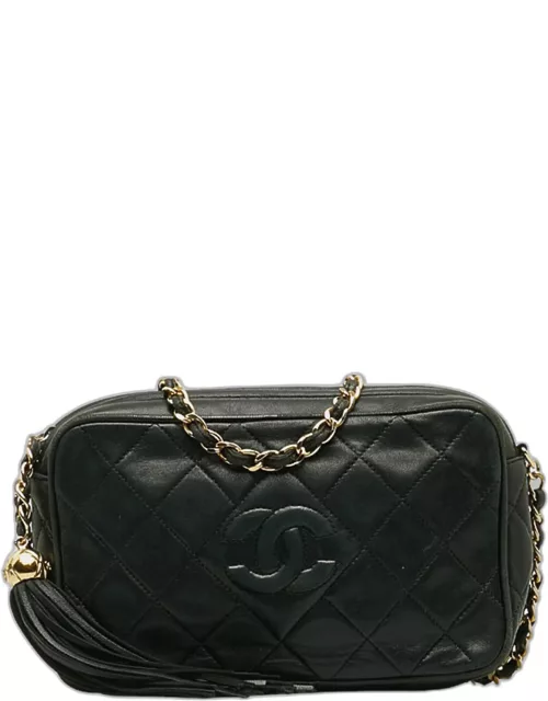 Chanel Black Leather CC Camera Bag