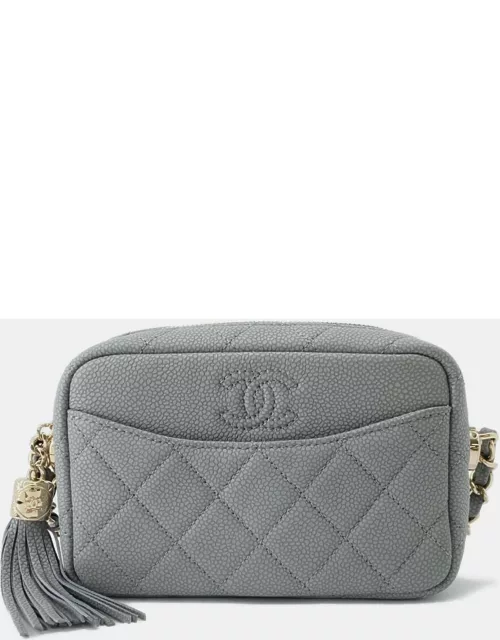 Chanel Grey Mini Coco Tassel Camera Bag