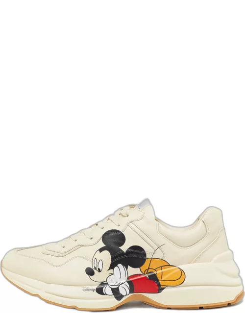 Gucci x Disney Cream Leather Mickey Mouse Rhyton Sneaker