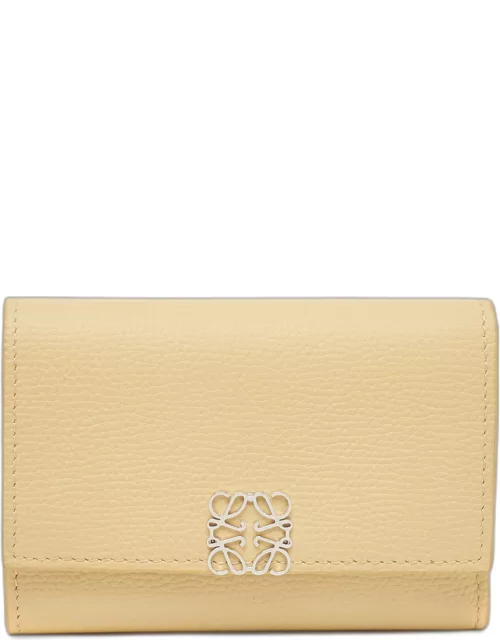Loewe Yellow Leather Anagram Trifold Wallet