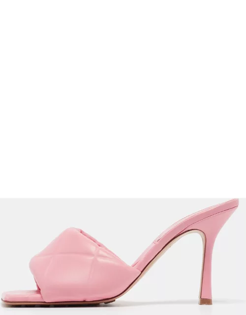 Bottega Veneta Pink Quilted Leather Slide Sandal