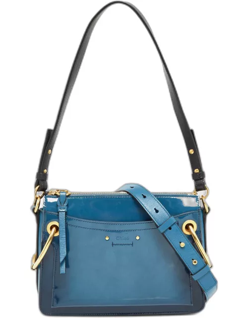 Chloe Blue Patent and Leather Roy Shoulder Bag