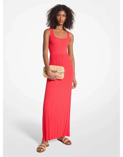 Michael Kors Long Coral Pleated Dres
