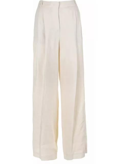 Eleventy High-waisted Linen Trouser