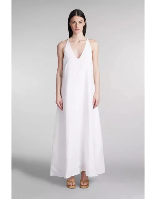 120% Lino Dress In White Cotton