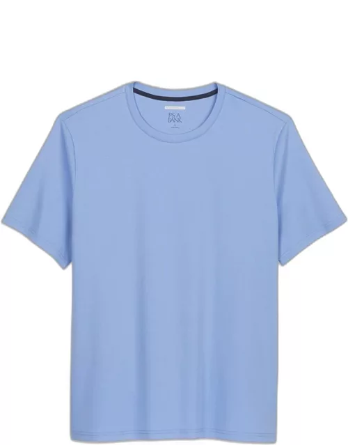 JoS. A. Bank Big & Tall Men's Comfort Stretch Traditional Fit Interlock Crew Neck T-Shirt , Light Blue, 3 X Big